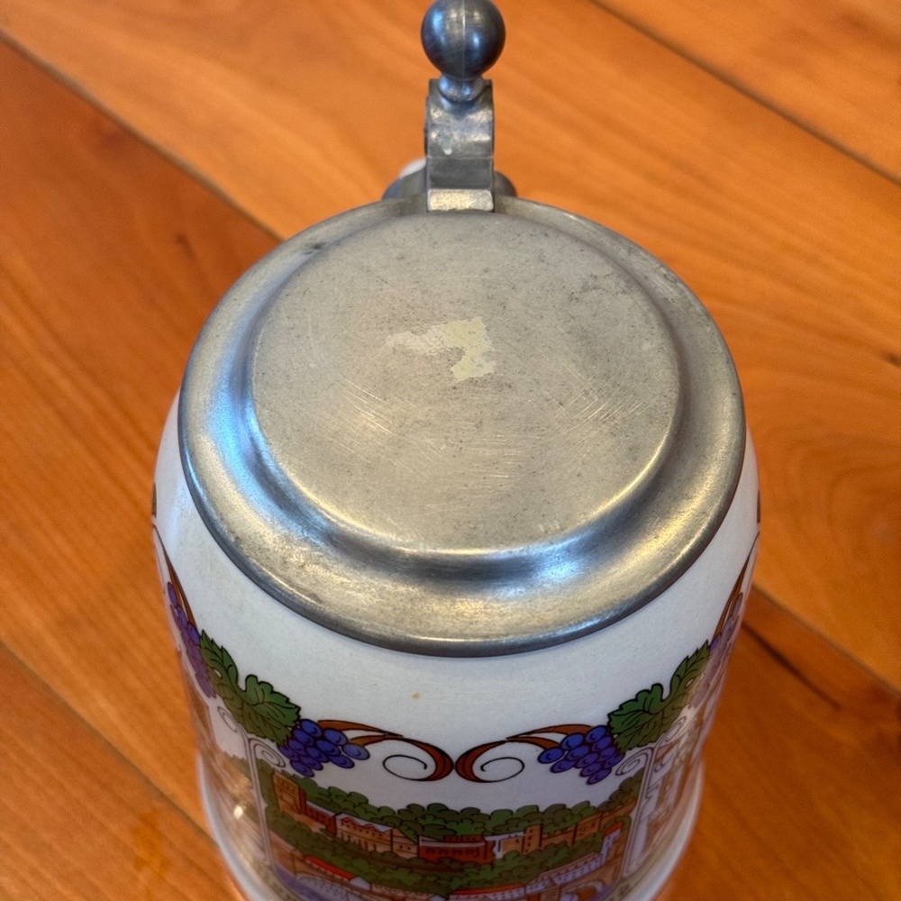 Vintage Germain Lidded Ceramic Stein Heidelberg Rüdesheim a. Rhein - Picture 8 of 14